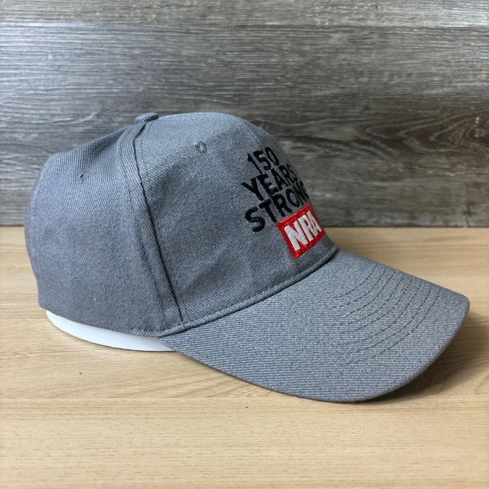 NRA Hat Cap Strap‎ Gray 150 Years Strong Adjustable